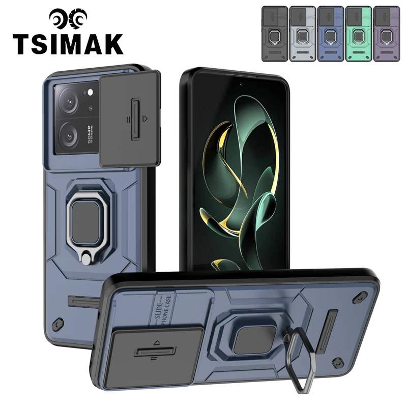 Coque For Redmi K60 Ultra Mi13T Armor Case For Xiaomi Mi 13T 13TPro Car Holder Phone Cover for Mi 13T Pro Lens Protection Funda