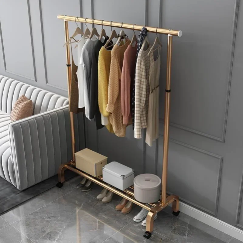 Simple Coat Rack Can Be Moved Reinforced Metal Frame Clothes Organizer Sturdy Bedroom Wardrobe Closet Clothing Drying Hanger