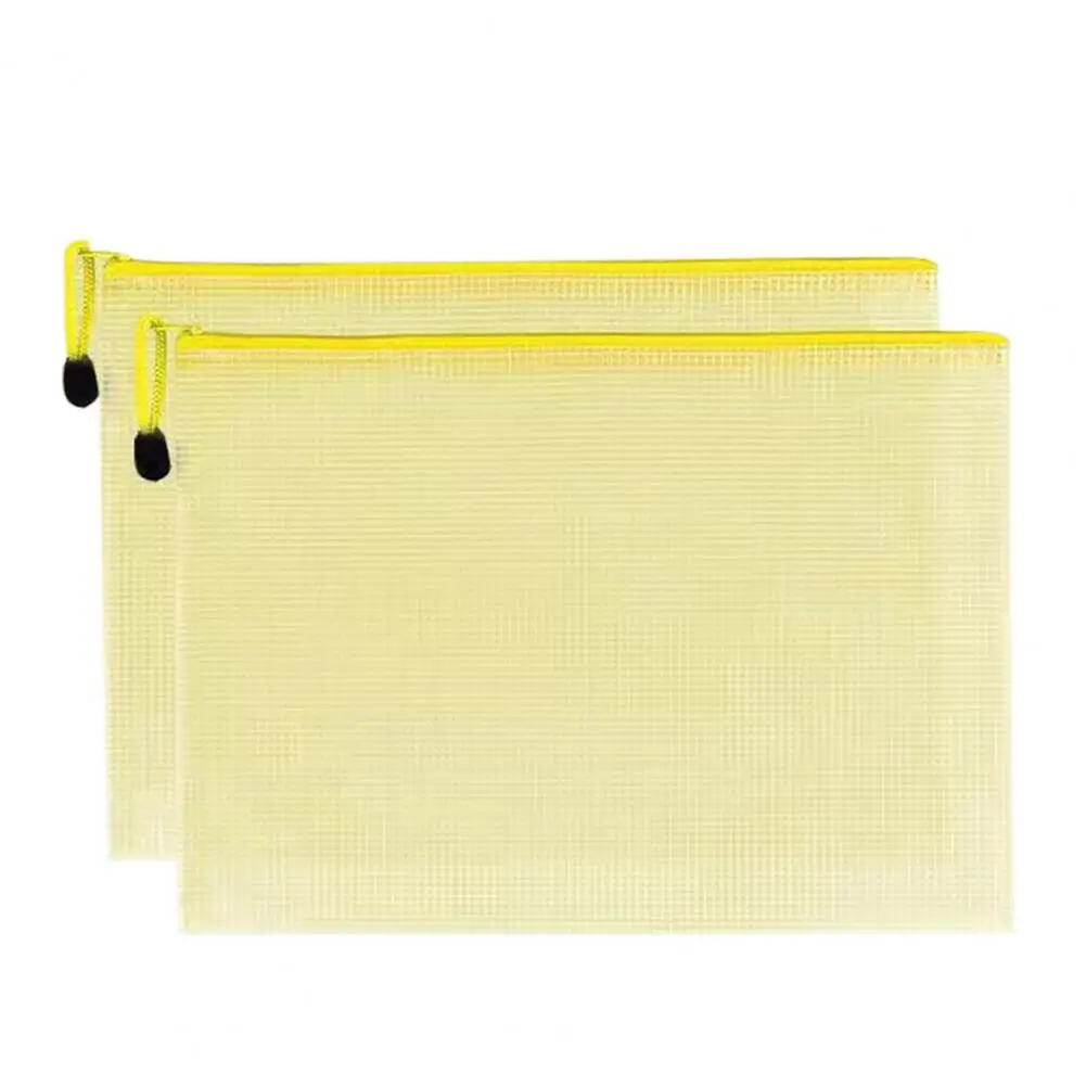 Sacs de Rangement Transparents et Imperméables en Plastique, Porte-Documents A4 A5, Pochettes en Maille Vibrantes avec Corde à Poignée, 2 Pièces