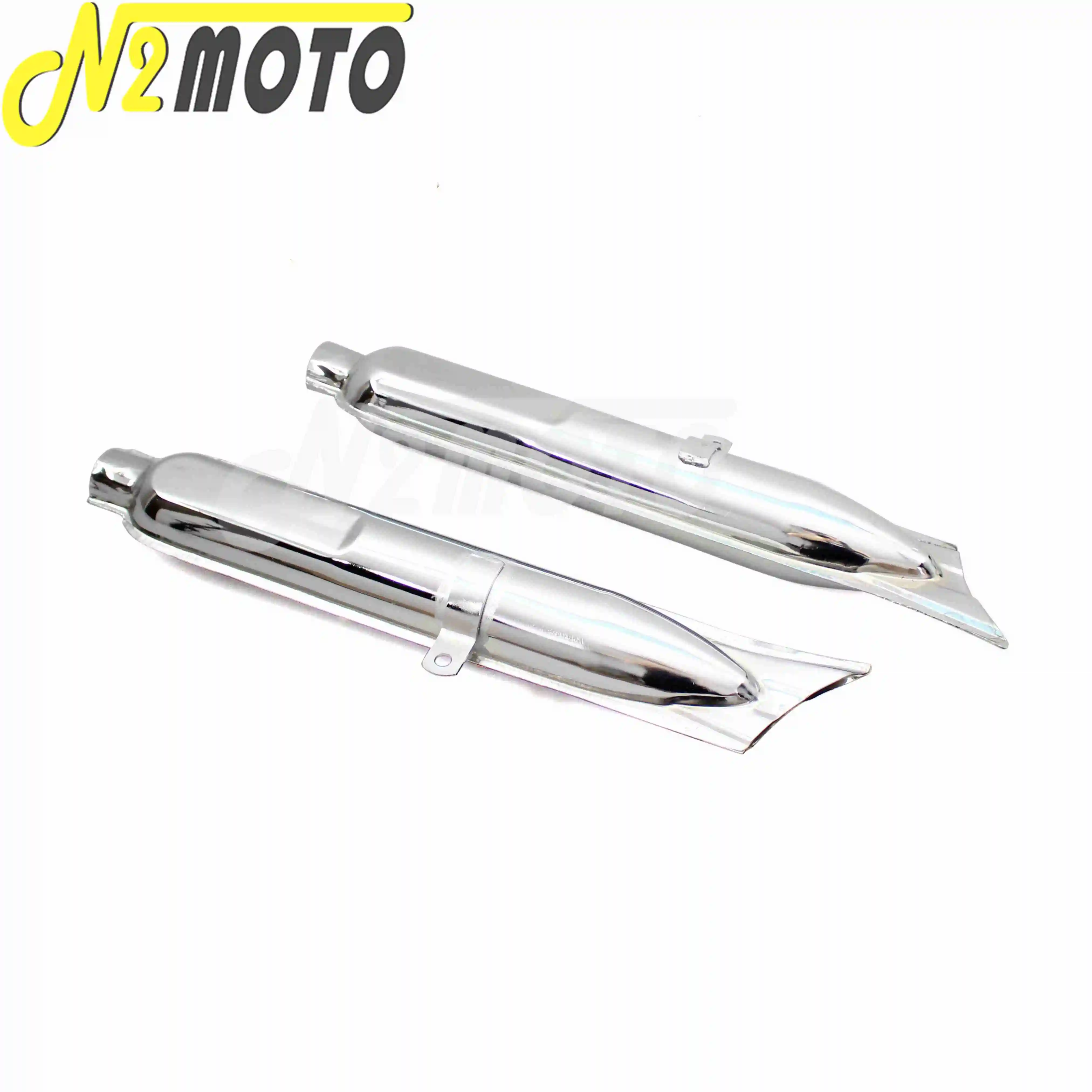 1 Pair Chrome Fishtail Exhaust Muffler 24HP 32HP Engine Part Case for BMW Ural K750 M1 M72 R71 R12 Dnepr MT12