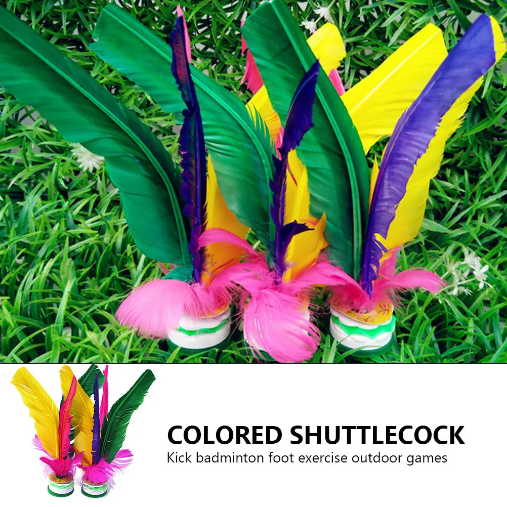 

10pcs Goose Plume Shuttlecock Thickened Oxford Base Kicking Toy Colored Lightweight Sport Game Fitness Toy