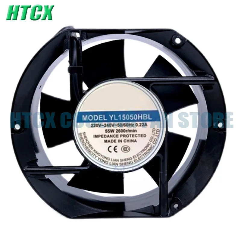 

Genuine New YL15050HBL AC 220V-240V 0.22A 55W 2600RPM 50/60HZ 2 Wires 17251 172*150*51mm Cabinet Cooling Fan