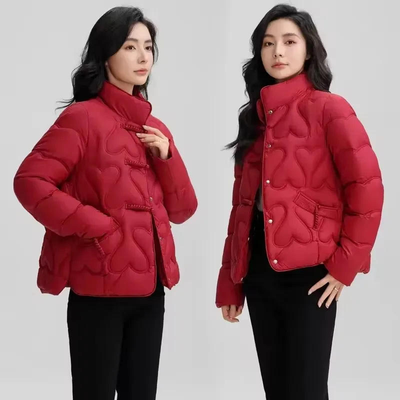 Frauen Winter Jacke 2025, Neue Kurze Stehkragen Parkas Weibliche Unten Baumwolle Jacken Casual Warme Outwear Weibliche Stepp Mantel