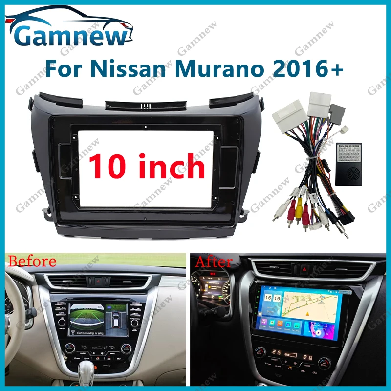 10 Inch Car Frame Fascia Adapter Canbus Box Decoder Android Radio Audio Dash Fitting Panel Kit For Nissan Murano 2016+