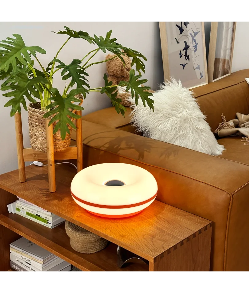 Bauhaus table lamp USB plug bedroom bedside lamp living room dining room decoration donut ambient light