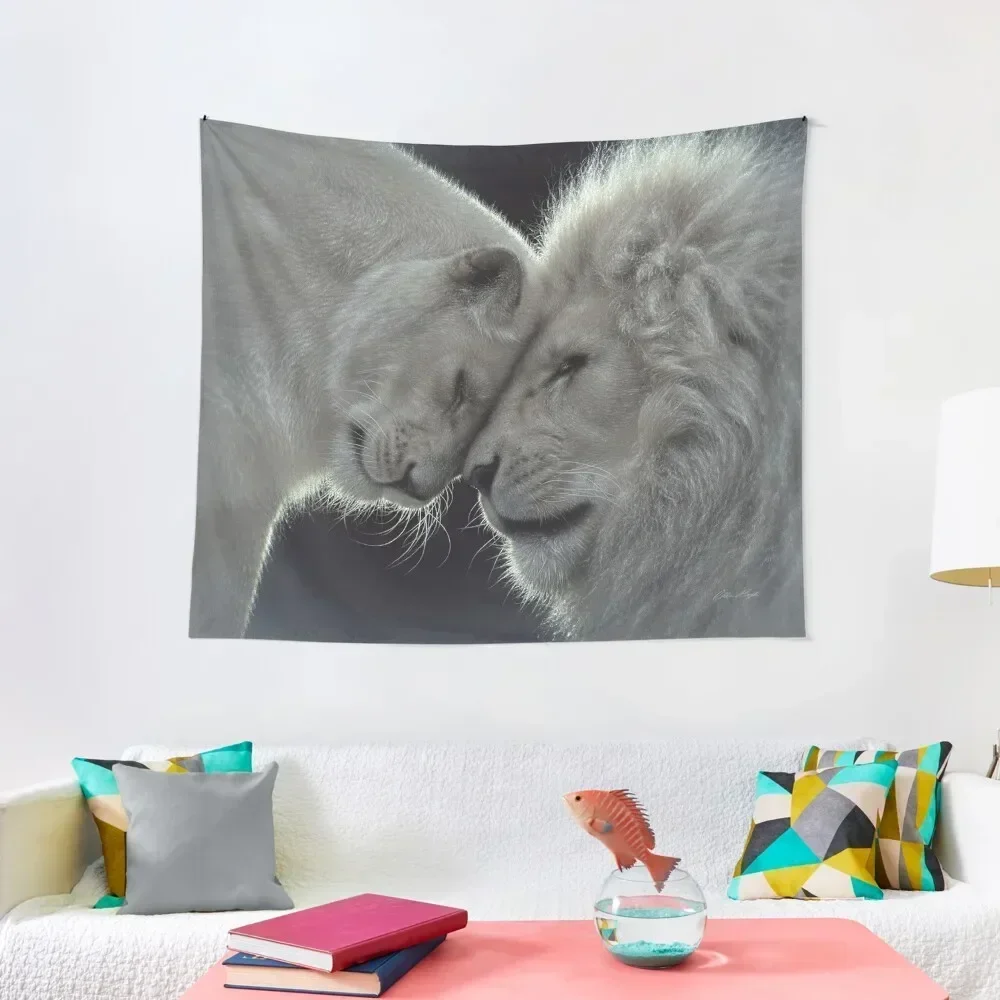 

White Lion Love Tapestry Bedroom Decor Aesthetic Decoration For Rooms Home Decorations Carpet Wall Tapestry