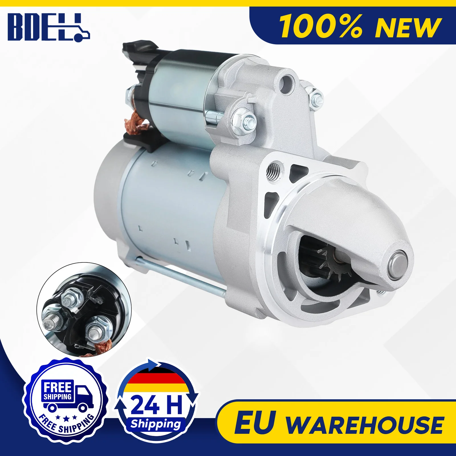 Image of BDELI Anlasser für Mercedes W204 W212 C204 S204, 12V 1,7kW 12T, Ersatz 6519060026 A6519060026 0061514501, passend für E-Klasse CLS GLK Sprinter Vito