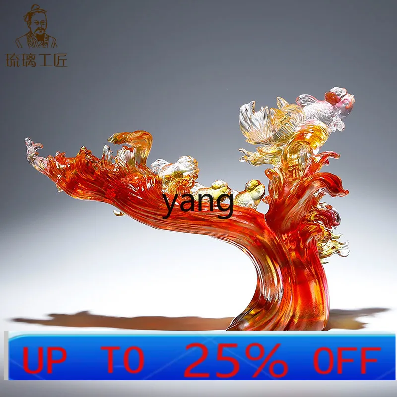 LTT living room porch cabinet home decoration ornament handmade glazed fish housewarming gift