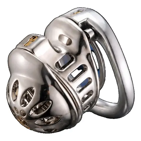 Chastity Cage Double Head Zinc Alloy Chastity Cage for Men Metal Hollow CB Lock with Open Chastity Training Chastity Device BDSM Adult Sex Toy