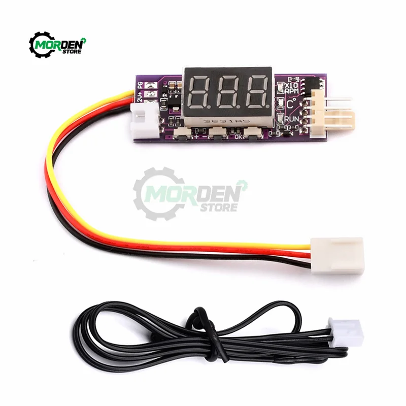 DC12V 4-Wire Min Temperature Controller Speed Governor Fan Speed Motor Controller Digital Display Module Power Supply