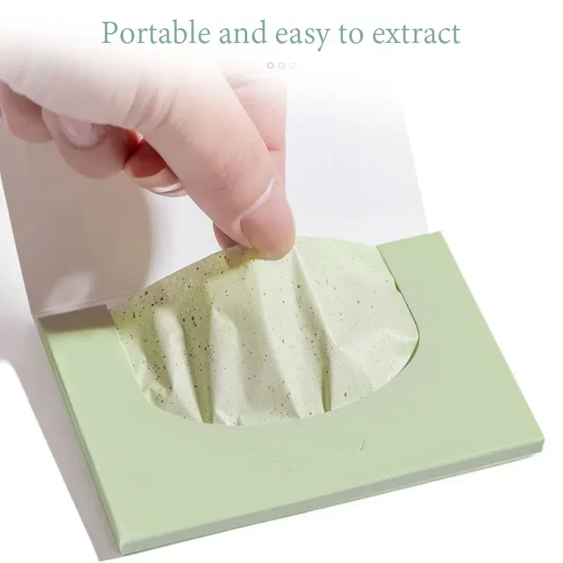 Papel absorvente facial Matcha para mulheres, Anti-graxa, Folhas absorventes de óleo facial, Papel removedor de óleo, Produtos para a pele, 100pcs