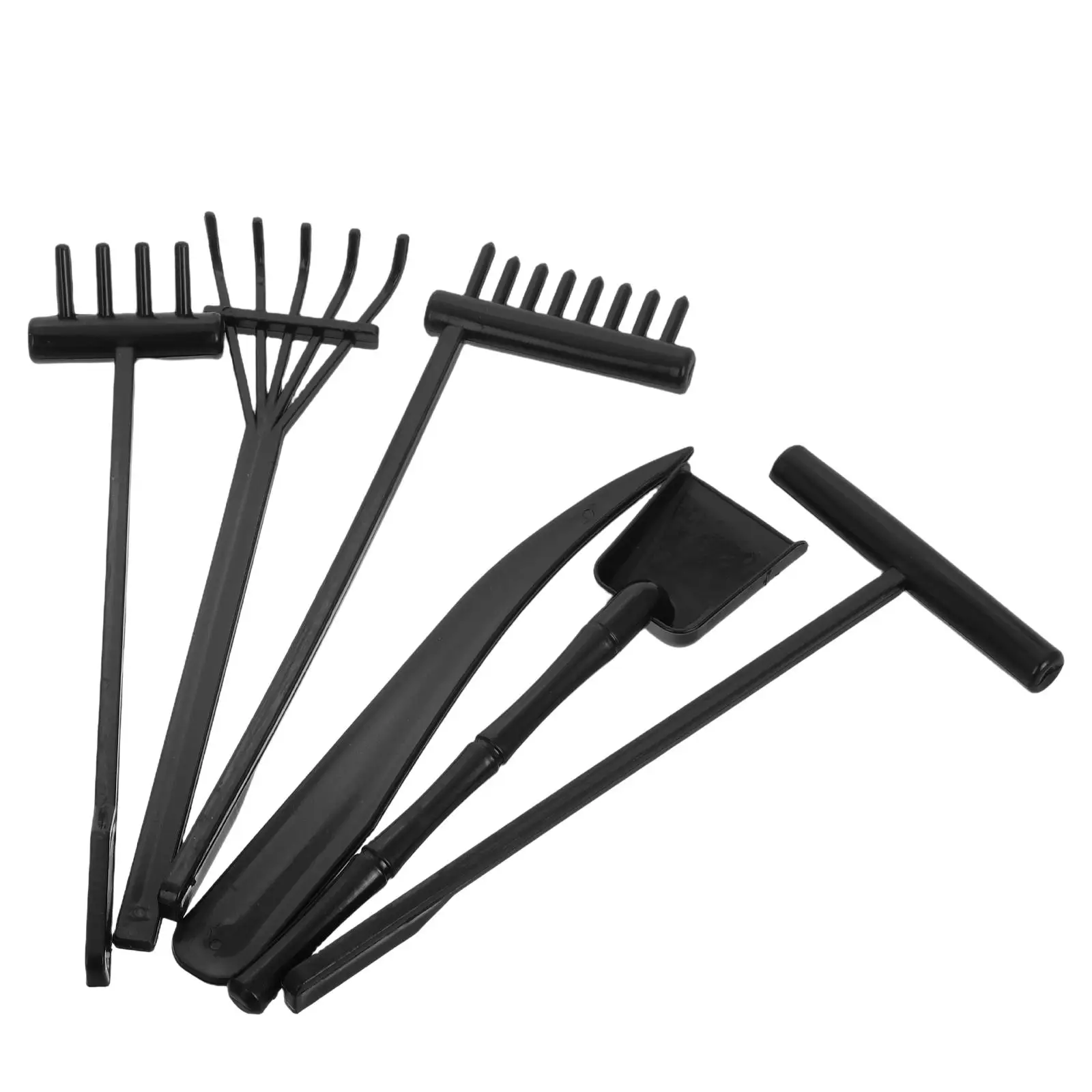 

6pcs Mini Garden Set Plastic Sandbox Accessories Sand Push Rake Tine Desktop Rake Tools Gardening Shovel