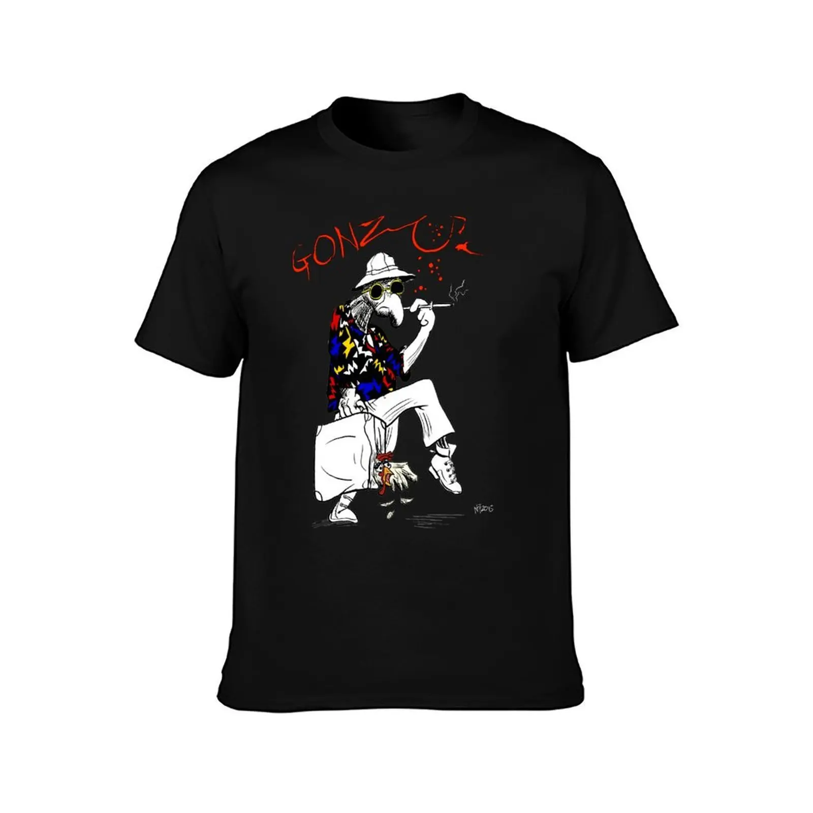 Gonzo- Fear and Loathing in Las Vegas parody T-Shirt, Summer Casual Cotton Tee, Oversized Streetwear Tops, Vintage Graphic Print