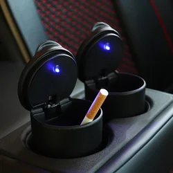 Car Ashtray with LED Light Cigarette Cigar Ash Tray Container Smoke Ash Cylinder  Cup Holder  Colorful