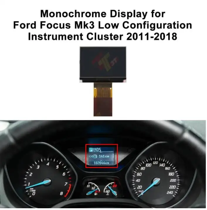 

Monochrome Dashboard LCD Display for Ford Focus C-Max Grand C-Max Kuga and Transit Instrument