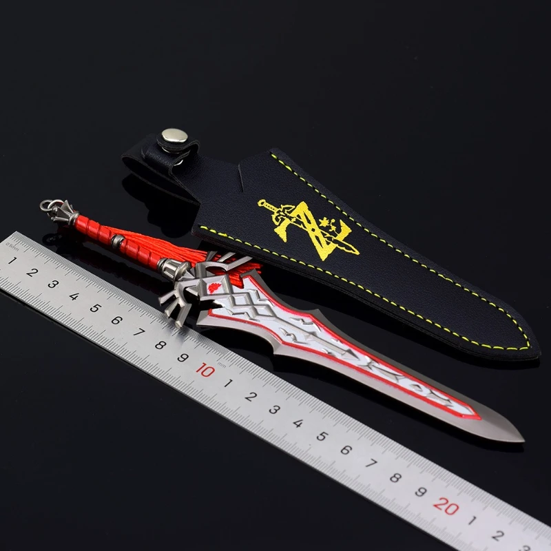 Épée de la garde royale périphérique de jeu Zeldaa, 20cm/7,87 pouces, arme en métal, ornement artisanal, couverture en cuir, jouet pour cadeaux d'anniversaire pour garçons