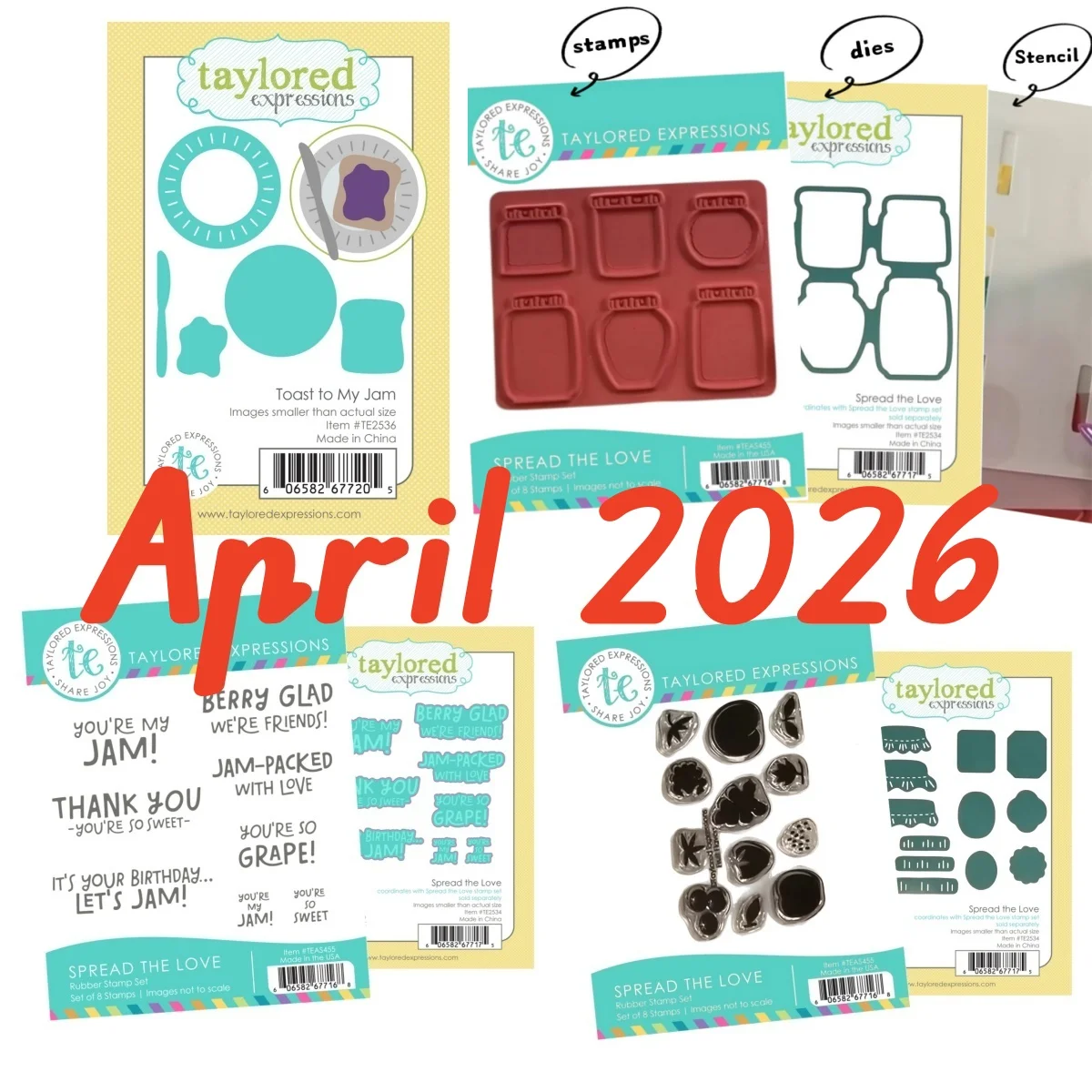 

April 2026 Toast to My Jam Metal Cutting Dies Clear Stamps Layering Stencil for DIY Greeting Card Making Scrapbooking Craft