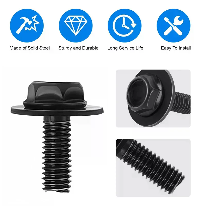 

30 шт. болтов для картера трансмиссии M6 X 1.0, 17 мм, с шестигранной головкой и шайбой 18 мм, запасная часть: 11508930