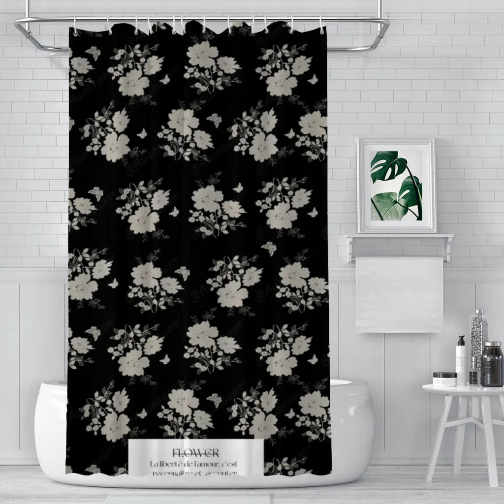 

Shower curtain Bathroom Black White French Style decor Modern household items Bathroom curtain Graduation gift Festival gift