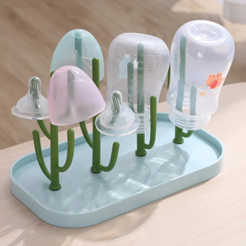 New Cute Baby Bottle Drying Rack Solid Color Baby Feeding Bottle Drain Rack Baby Bottle Holder Feeding Stuff