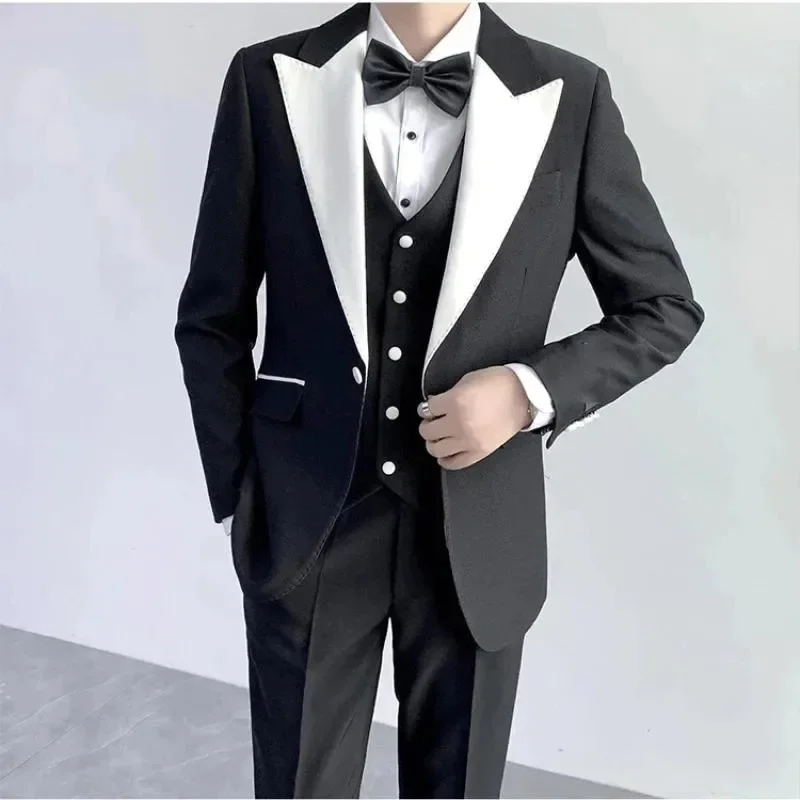 2024 Formal Men's Suits Gentlemen Male Clothing Peak Lapel One Button Regular Length Luxury 9 Piece Jacket Pants Vest Blazer