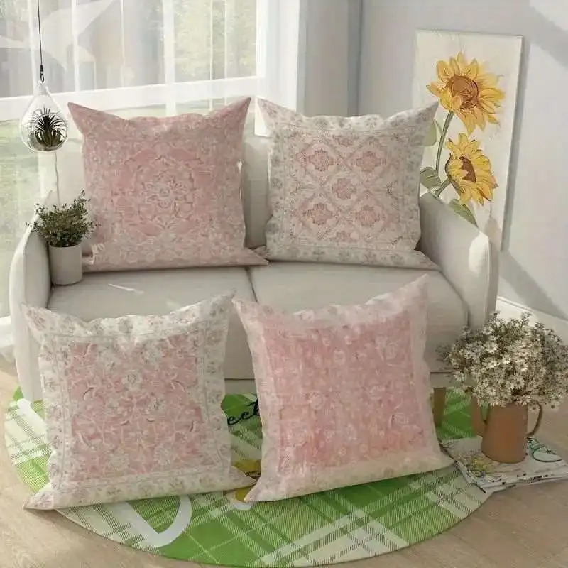 4PCS Floral & Butterfly Throw Pillow Covers Suitable for outdoor farmhouse balcony decoration cushion cover without pillow core