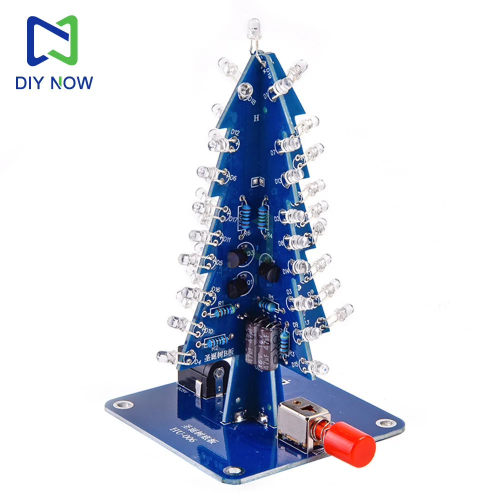 LED الملونة شجرة عيد الميلاد DIY كيت LED فلاش ضوء مجموعة دوائر كهربائية متعة لحام ممارسة كيت PCB DIY كيت #4