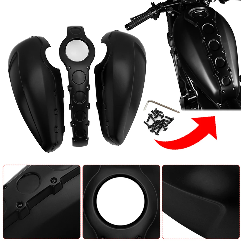 

Motorcycle Accessories Oil Gas Fuel Tank Full Cover For Honda Rebel CMX 300 500 2017-2023 CMX500 Black Guard Fairing Protector