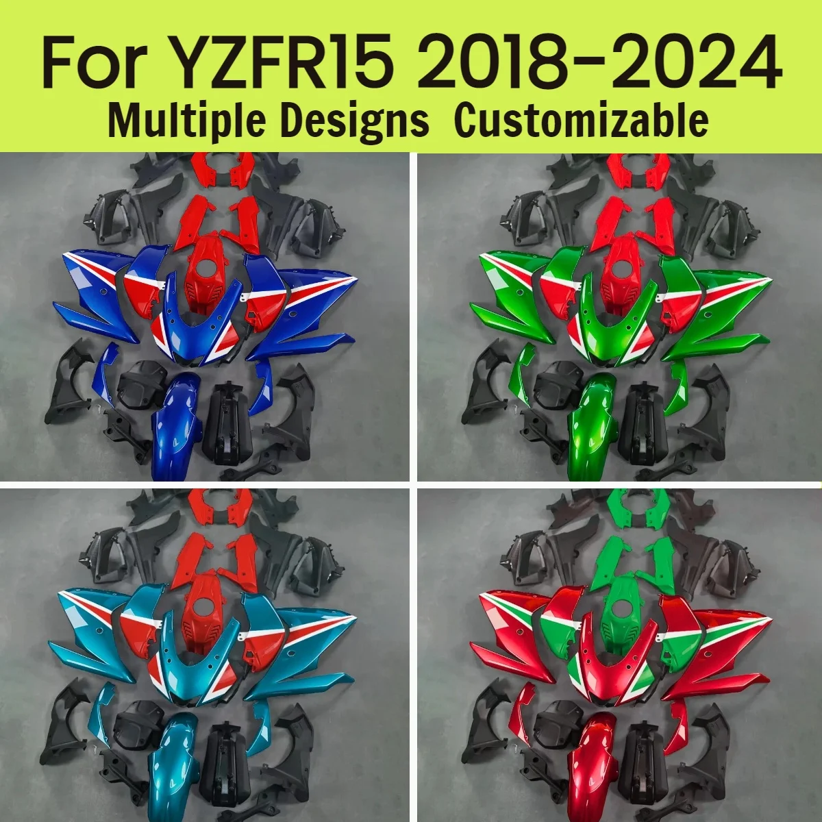 

Полный комплект обтекателей для Yamaha YZF R15 2018-2024: Кастомизированные детали кузова для мотоцикла YZFR15 18-24