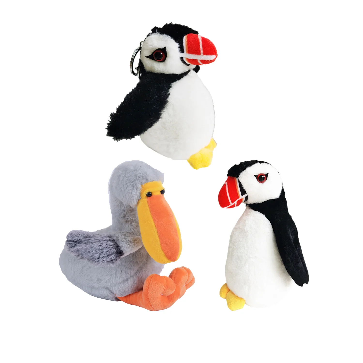 Adorable Nordic Style Puffin Plush Toys Keychain Stuffed Soft Puffin Fluffy Dolls Xmas Gift for Kids Girls Room Decoration