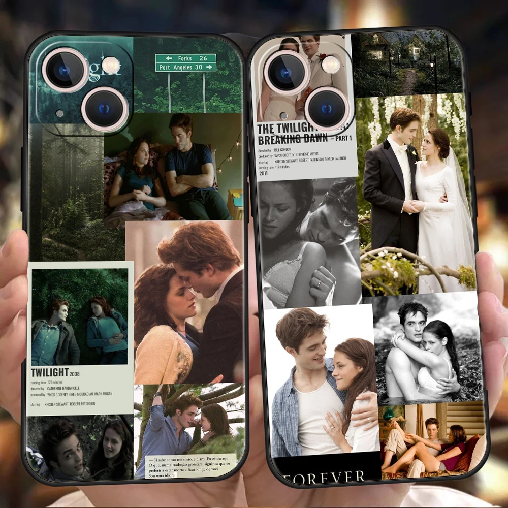 Twilight Saga Luxury Phone Case For iPhone 11 12 13 14 15 16 Pro Max Mini X XR XS 7 8 Plus SE Silicone Cover Black Funda