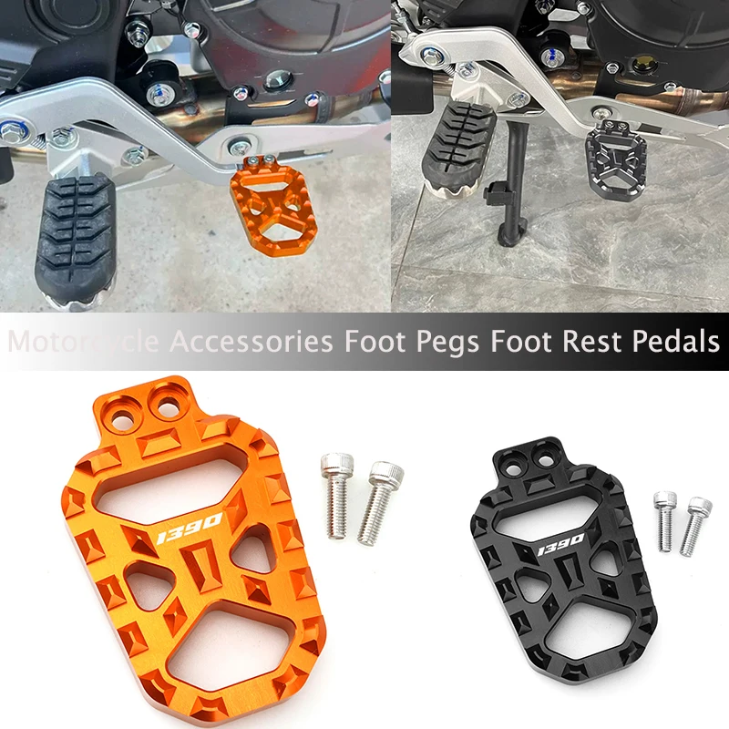 ل KTM 1390 سوبر مغامرة 1390 سوبر ديوك R 2024 + دراجة نارية الملحقات أوتاد القدم مسند القدم الدواسات الموسع الخلفية بدال فرامل