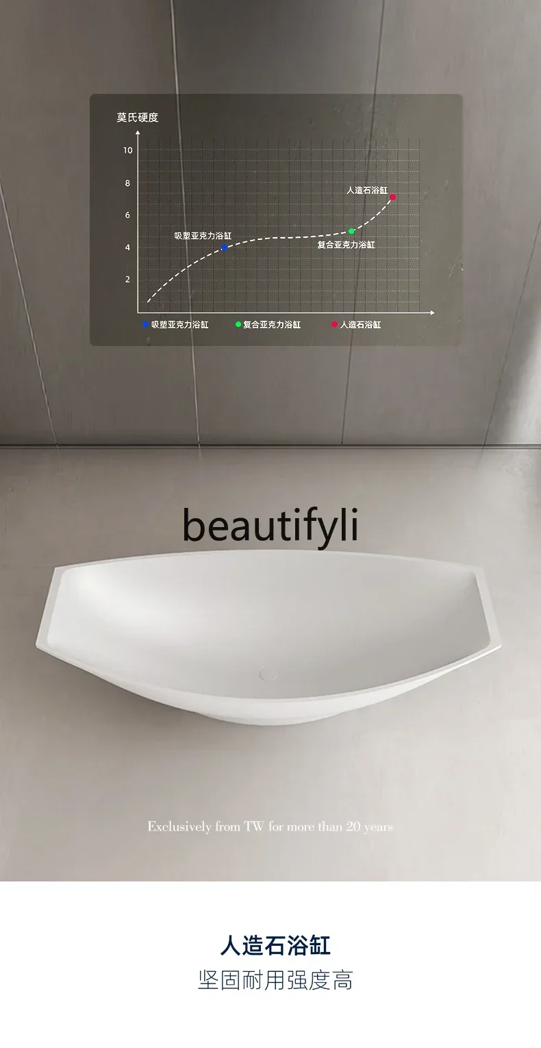 ssK178 ss25 Suspended artificial stone bathtub Hammock type boat-shaped home stay Independent bath