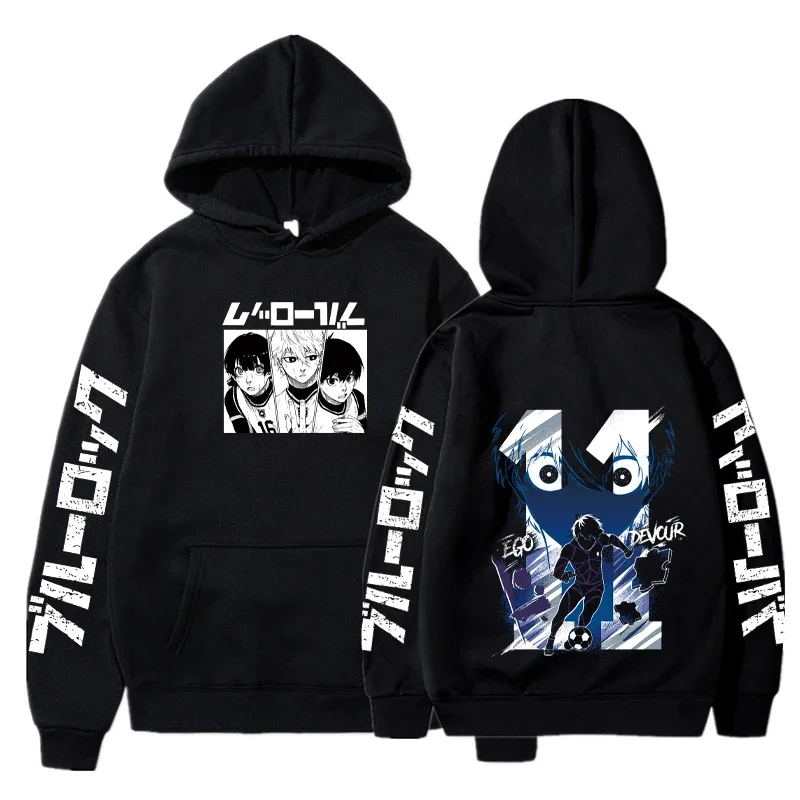 Anime BLUE LOCK Hoodie Fall Winter Long Sleeves Fleece Sweatshirt Man Unisex Streetwear Harajuku Tracksuit Y2K Clothe