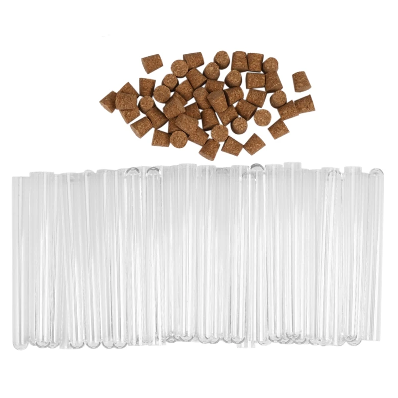 50Pcs Laboratory Plastic Test Tube 15Ml With Cork 15X150mm Laboratory School Education Supplies