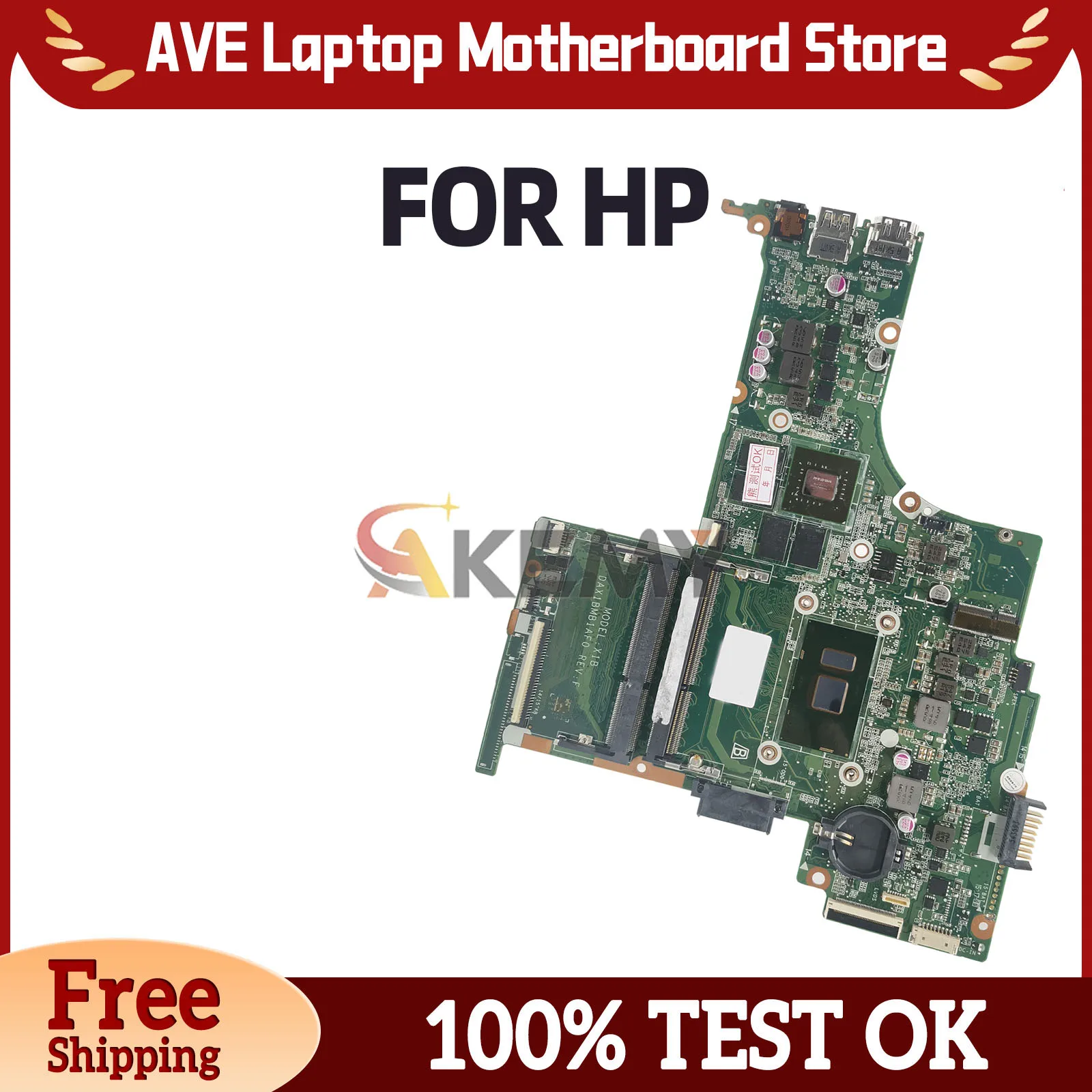 

DAX1BMB1AF0 Motherboard For HP Pavilion 15-AB 15T-AB Laptop Mainboard I5-6200U I7-6500U V2G Fully Tested