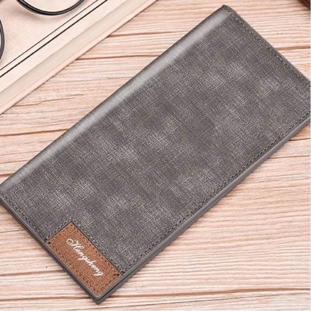 Dompet Ritsleting Panjang Pria Elegan Tas Clutch Bisnis Kapasitas Besar Gaya Inggris Anti Maling Slot Multi Kartu Tempat Kartu ID Pria