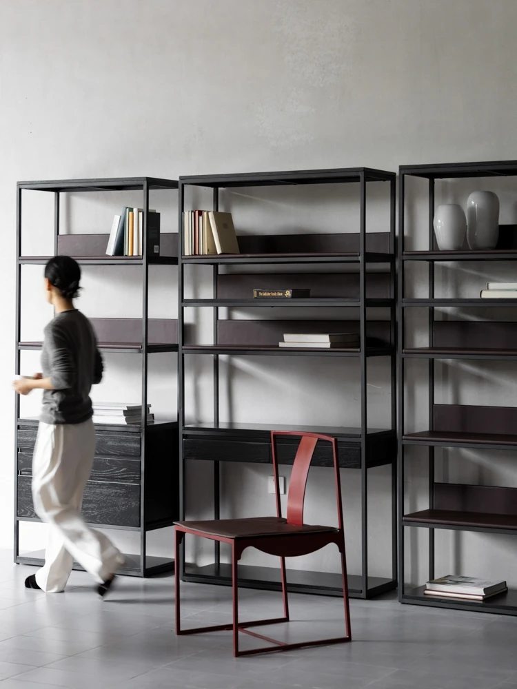 

"One Step" Large Capacity Bookshelf Showcase with Desk Module