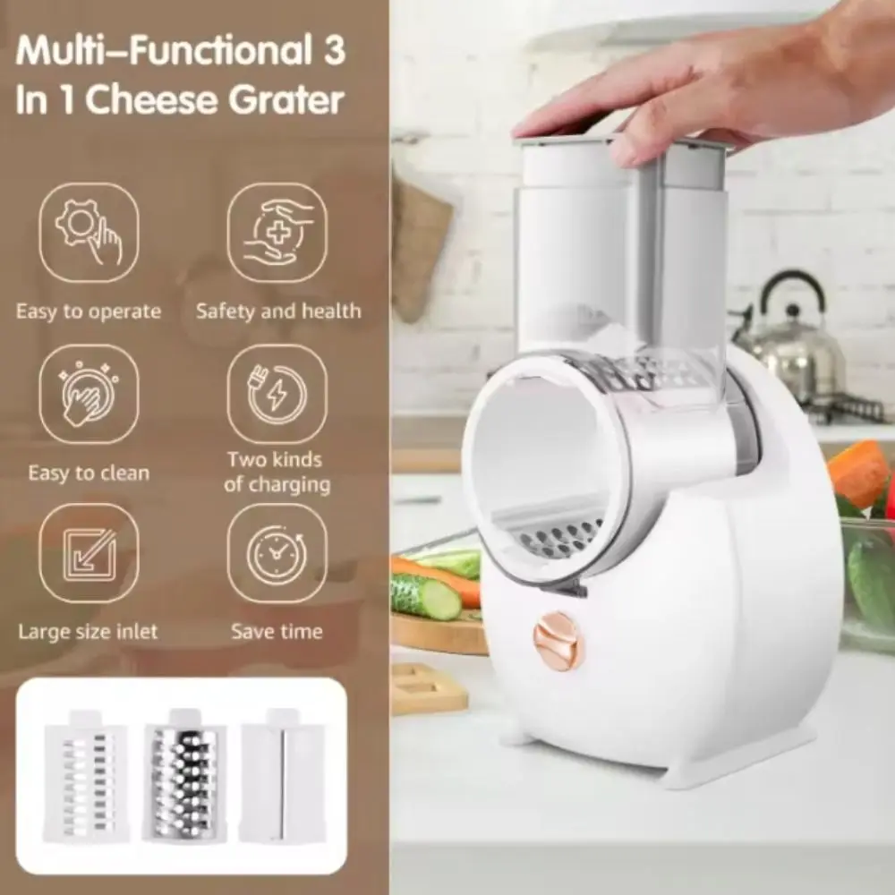 Automatic Electric Rotary Vegetable Shredder Efficient Effort-saving Cheese Grater Cordless Vegetable Slicer Restaurant