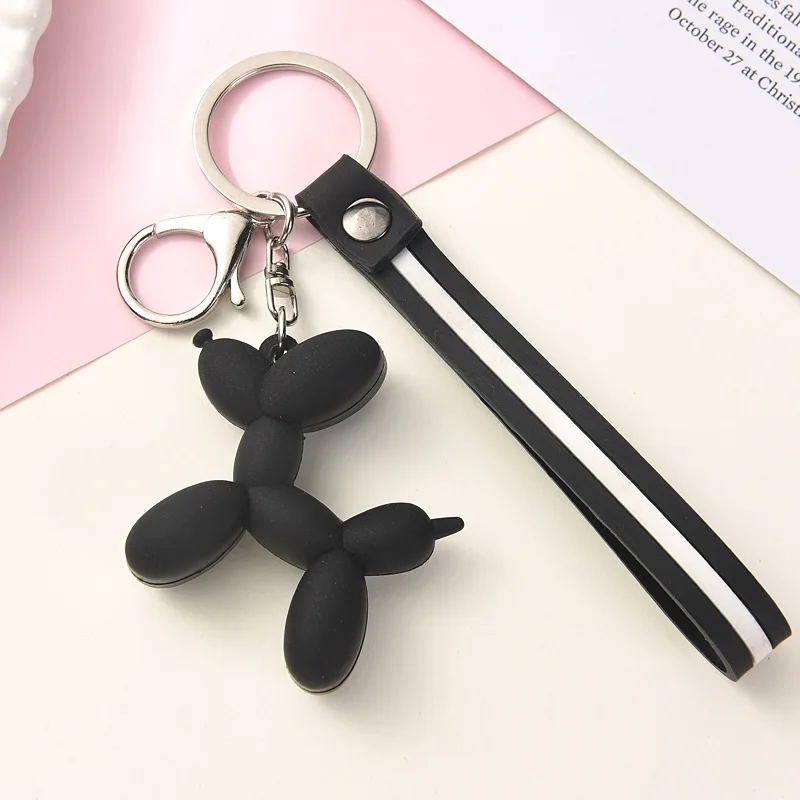 Cute Cartoon Y2K Style Balloon Dog Keychains Acrylic Couple Car Key Chains Girl\'s Book Bag Satchel Pendant Jewelry Accessories