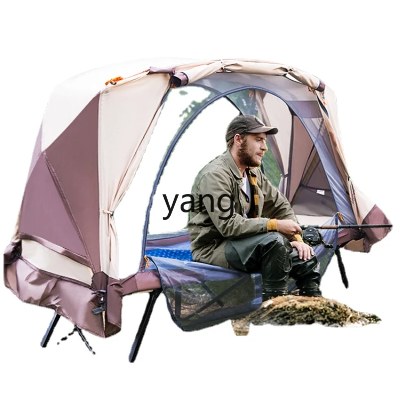 Yjq Ground Tent Single Outdoor Camping Rain-Proof 1 Person Outdoor Camping Fishing Sun-Proof Folding Bed Tent