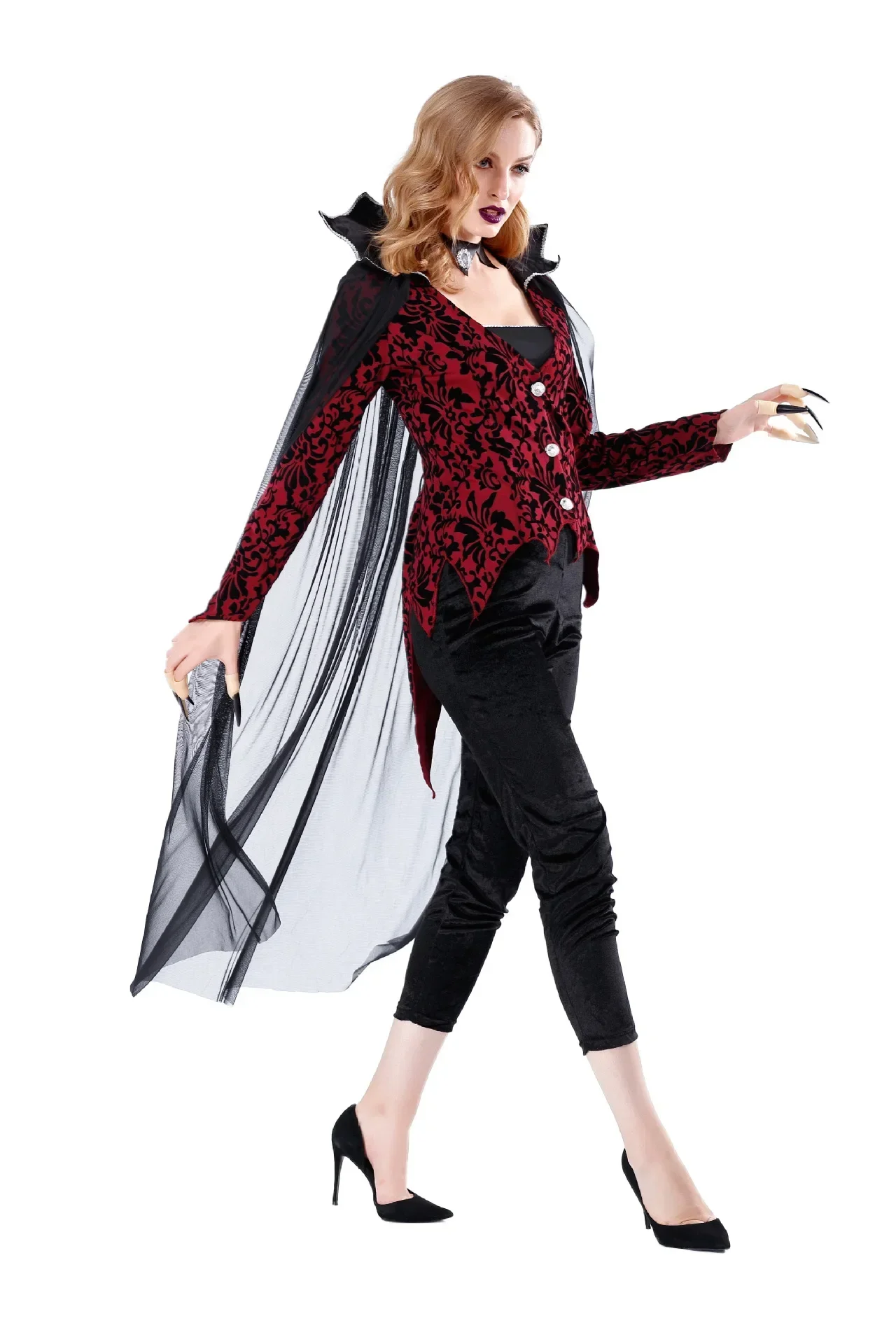 Costumes de Vampire Gothiques d'Halloween pour Femmes, Cosplay de Zombie Trempé, Costume de Reine Adulte, Tenue de ix