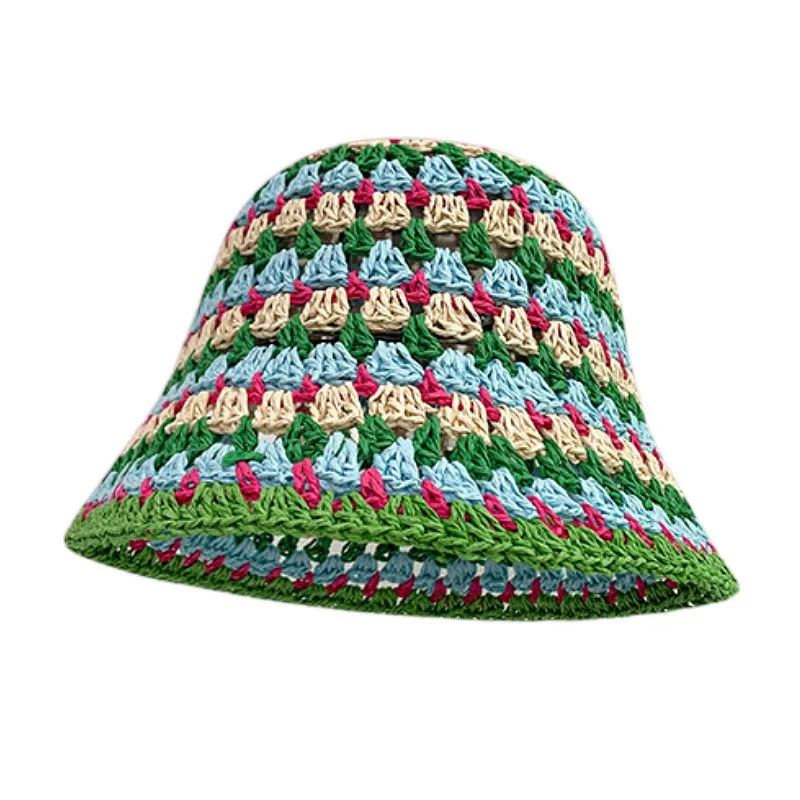 

Colorful multi-cutout hats women's seaside vacation fisherman sunshade and woven