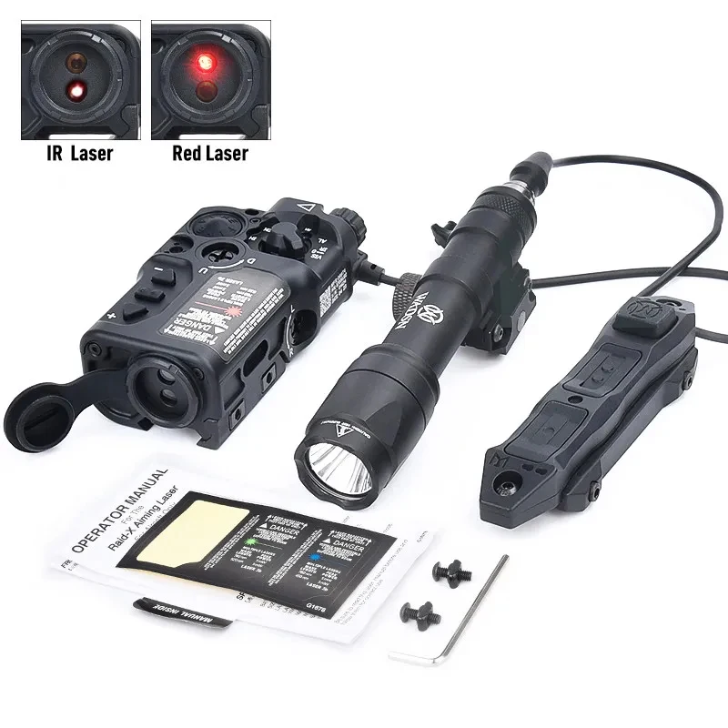 

WADSN Tactical High Power RAID X Metal Laser Red Dot Blue IR Strobe M600C Flashlight Dual Modbutton Fit Mlok Keymod 20mm Rail