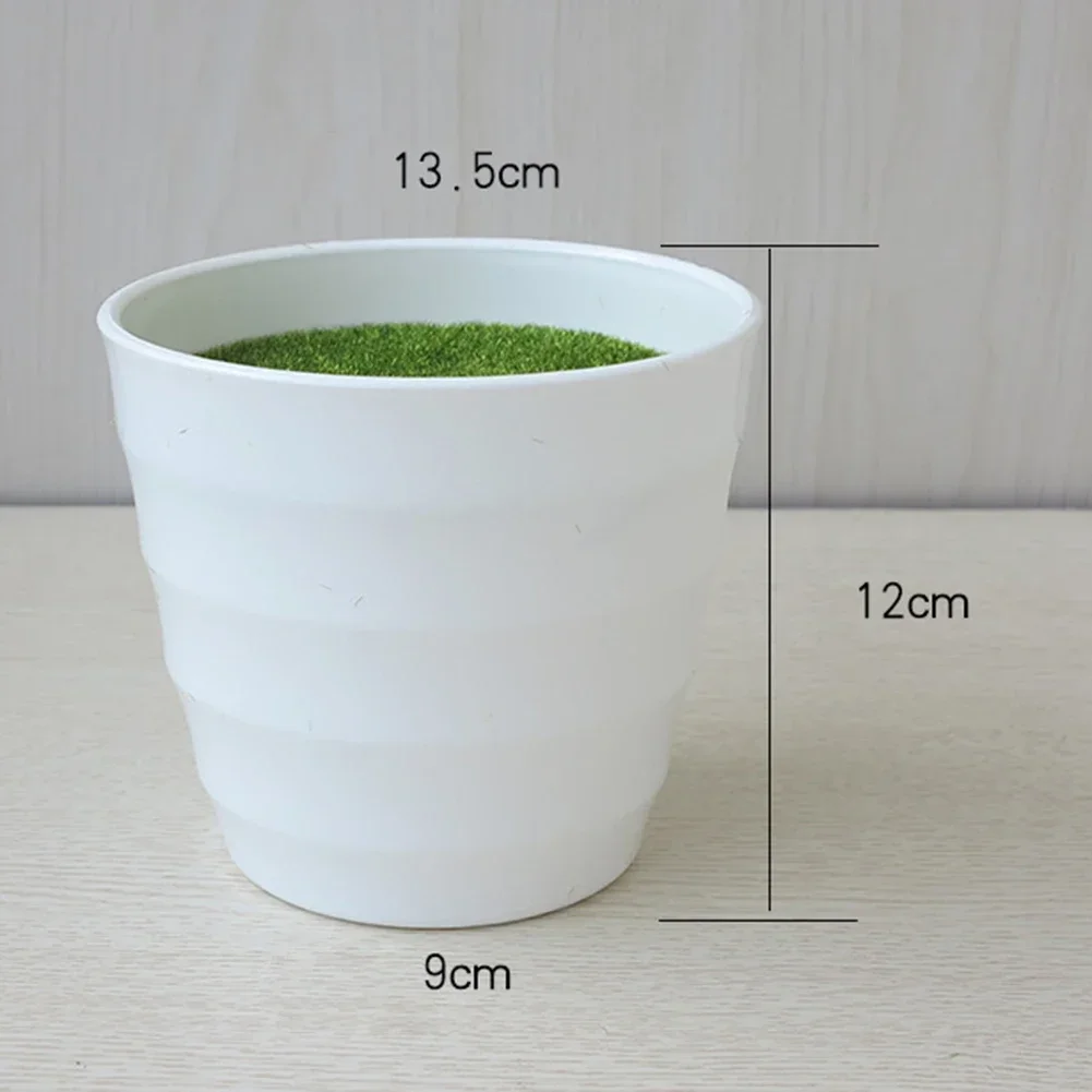 1 Decor Flowerpot Plastic Flower Pot 13cm Round White Flowerpot Hight Quality Home Accessories Beautiful Brand New