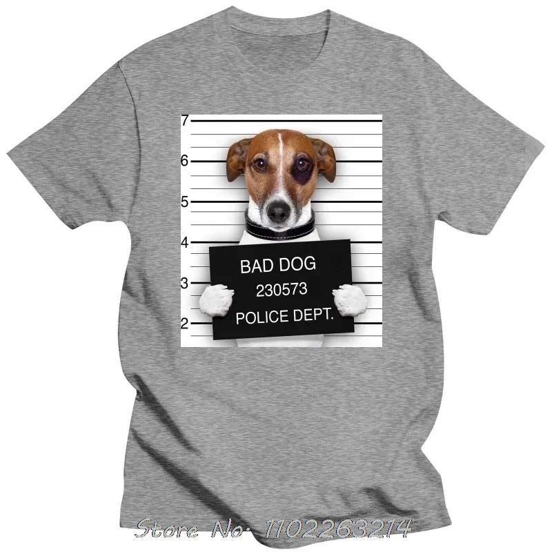 Classic Funny Jack Russell Terrier Oversized T-shirt Bad Dog Men's Clothing Pre-shrunk Cotton Tshirt Merchandise Fitness T Shirt