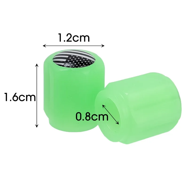 4 قطعة غطاء صمام متوهجة صمامات الإطارات الفلورسنت للسيارة دراجة نارية مقاومة للتآكل ديكورات مقاومة للماء