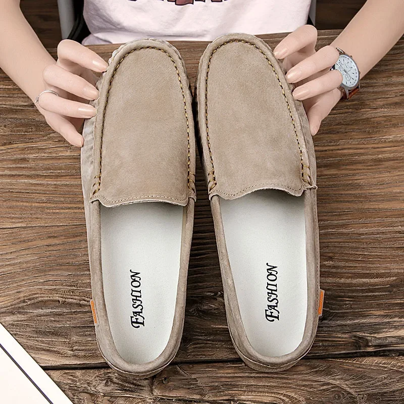 

Business TikTok Moccasins Loafers Men's Leather Frosted Casual Leather Shoes Lazy Shoes