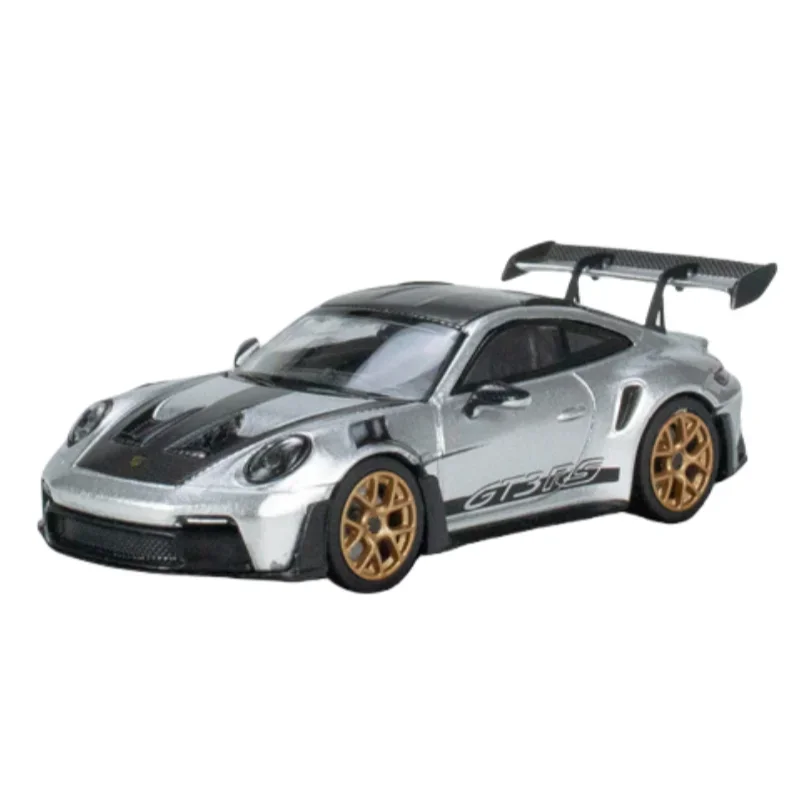 Миниатюрная модель 1:64 Porsche 911 992 GT3 RS модель автомобиля из сплава GT Серебряная коллекция игрушек для мальчиков подарок дисплей для детских подарков