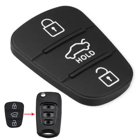 3 버튼 원격 키 케이스 고무 패드 현대 IX35 I30 for Accent for Kia K2 K5 for Rio Flip Key